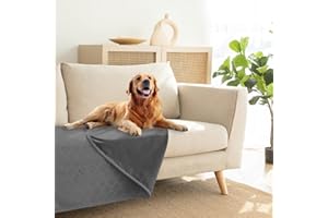 Amarrirose Waterproof Pet Blanket, Washable - 100x120cm Plush pet blanket for large dogs and cats, soft against skin, protects beds and sofas, Grey