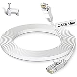 GLCON Lan Kabel 10meter Cat 6 Netzwerkkabel Gigabit 1000Mbit/s Flach Ethernet-Kabel Cat.6 RJ45 Wlan Internet Patchkabel für P