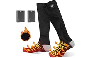 BESELOA Heated Socks for Men Women, Battery Operated Electric Heated Socks Washable WInter Warm Socks with 3 Heat Settings for Hunting Camping Skiing Winter Sports Outdoors