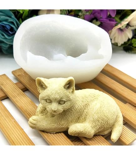 3D Kitten Silicone Mold - Cat Cake Decoration, Fondant, Candle Mould