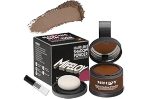 MIFELOY Haaransatz Puder mit Spiegel Schwamm, Braun Unsichtbares Ansatzpuder, Soforteffekt Concealer zur Haarverdichtung für Frauen Männer, Wasserfestes Haar Make-up zum Ansatz kaschieren
