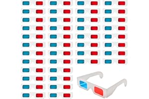 QiXinGYL 40Pcs3D Glasses for Movies, Red/Blue Anaglyph Lenses Paper Cardboard 3D Glasses, Lightweight & Portable 3D Video Glass for TV Virtual Video Games Comic Books Magazines, etc