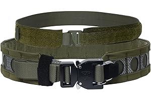 ULIONTAC 2-Lagiger Taktischer Gürtel Molle-System für Herren 5cm 500D Nylon Schnellverschluss Leichte Legierungsschnalle Mehrzweckgürtel Jagd Wandern
