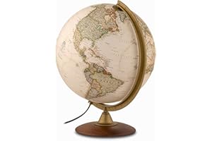 Tecnodidattica – Globe terrestre NATGEO Explorer Executive | Cartographie officielle physico-politique National Geographic Executive | Lumineux et rotatif | Textes en français | Diamètre 30 cm