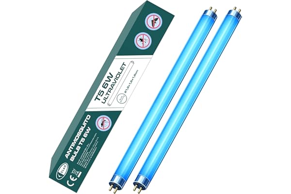 CLAR - Tube UV 6W pour Lampe Anti Moustique, Ampoule Anti Moustique 21,2 x 1,6cm (Pack 2)
