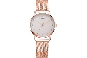Alienwork SK Minimalist Reloj Mujer Ultra-Delgada Banda de Malla