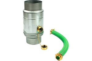 Zink Regenwassersammler 80 mm mit Schlauch- und Fassanschluss für das Fallrohr, Titanzink Regensammler 85% Wasser-Ertrag dank doppelwandigem Aufbau, Wassersammler für Regentonnen