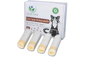 LUXE VITA LuxeVita Biodegradable Cat Litter Tray Liners – Heavy Duty, Leak-Proof, Easy Cleanup, pet waste bags - 100% Eco-Friendly cat litter bags with drawstrings - 20 Pack (90x45) CM