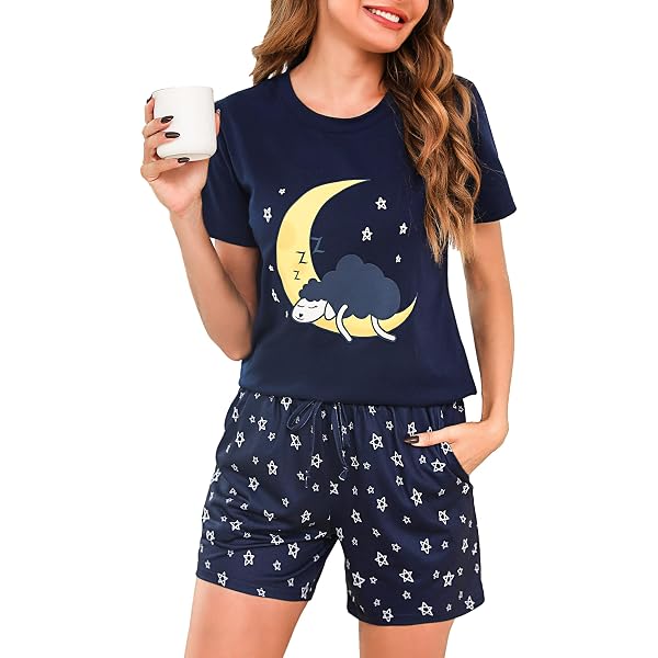 Lovasy Pigiama Donna In Cotone Estivo Con Bottoni – Set 2 Pezzi A Maniche Corte Con Pizzo E Scollo A V – Leggero E Morbido Per Il Sonno E Il Relax (S-XXL) - 4