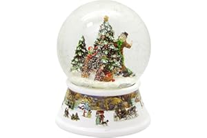 Minium Collection 20011d - Bola de nieve para árbol de Navidad (base de porcelana, 100 mm de diámetro)