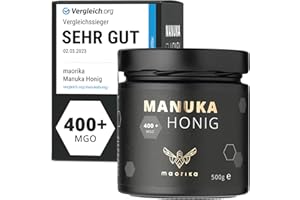 ‎MAORIKA maorika - Manuka Honig 400 MGO + 500g im Glas (lichtundurchlässig, kein Plastik) - laborgeprüft, zertifiziert aus Neuseeland