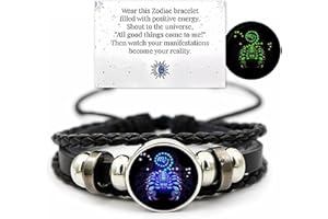 LERYVEO Braccialetto di Guardia Anima Zodiacale | Bracciale Manifestazione Serena | 12 Braccialetti dello Spirito Zodiaco Costellazione | Regali astrologici Gioielli energetici Intrecciati