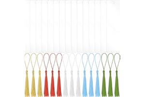 ZYFC 15 Pcs Acrylic Blank Bookmarks, DIY Blank Bookmarks with 15 Pcs Multicolor Tassel, Transparent Blank Acrylic Bookmark Set, Craft Clear Bookmarks with Hole, for Adukts DIY Projects and Presents Tags