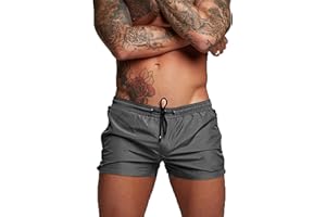 TMEOG Costume Uomo Mare Costumi da Bagno Piscina Nuoto, Pantaloncini Uomo Sportivi Palestra Running Pantaloni Corti Estivi Calzoncini Corsa Surf con Tasca a Cerniera