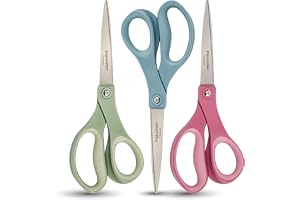 Fiskars SoftGrip Titan sax – konturerad prestanda alla ändamål – 20 cm titan – raka papperssaxar för kontor och konst och han