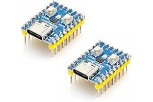 XTVTX RP-2040-Zero Mini scheda di sviluppo,basata sul microcontrollore Raspberry-Pi RP-2040,con intestazione pre-saldata,connettore USB-C,scheda MCU Pico-Like ad alte prestazioni, basso costo（2 Pezzi）