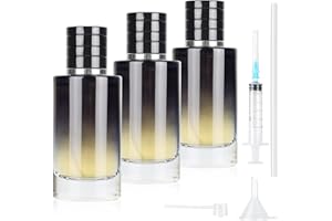 MirraSwit 3 Stück 50ml Parfümzerstäuber, Gradient Blue Runde Parfüm Zerstäuber für Damen und Herren, Sprühflasche Reise Parfum mit Zubehör wie Trichter, Parfumspender und Spritze für Reisen