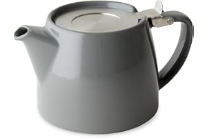 FORLIFE Stump Teapot with SLS Lid and Infuser, 18-Ounce, Gray