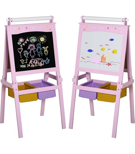 2 en 1 Bureau Enfants en Bois avec Banc & Etagères, Tableau Enfant Double Face Réglable avec Rouleau de Papier & 5 Craies, Table à Dessin Enfants de 3 Ans+, Charge 50kg (Café 2 en 1 Bureau Enfants en Bois avec Banc & Etagères, Tableau Enfant Double Face Réglable avec Rouleau de Papier & 5 Craies, Table à Dessin Enfants de 3 Ans+, Charge 50kg (Café