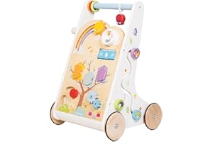 Le Toy Van - Petilou Wooden Educational Multi-Sensory Wooden Activity Walker For Toddlers And Babies | Suitable For A Boy Or Girl 1 Year Old +