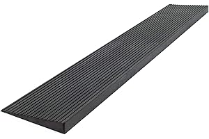 Wiltec Rampe d'accès de seuil – 900 x 150 x 25 mm – pour Fauteuil roulant & Déambulateur – en Caoutchouc solide – avec Surface antidérapante – Ajustable Découpage sur mesure