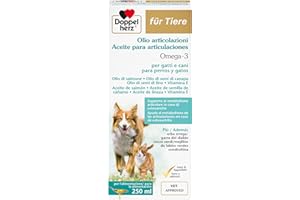 Doppelherz Aceite para Articulaciones para Perros Y Gatos, Ayuda Al Metabolismo De Las Articulaciones En Caso De Osteoartritis, Omega-3, mejillón de Orle Verde, 250 Ml