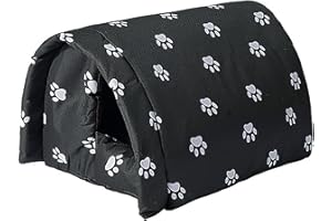 Whiwhi Cat House for Outdoor Winterproof Waterproof and Warm Dog Cave Washable Weatherproof Cat Cave Animal Shelter for Stray Pets 42 x 31 x 28 cm