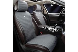 Menifomory Universal Gray Leather Car Seat Cover Luxury Seat Covers Comfortable Car Seat Cover 2/3 Covered 11PCS Fit Car/Auto/Suv (A-Light Grey)