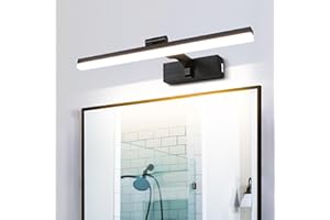 MantoLite LED Bathroom Vanity Light Fixture 40CM Adjustable Color Temperature 8W Cabinet Picture Display Lamp Modern Indoor Wall Lights Sconce Black Reading Lighting with Adjustable Arm