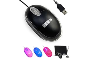 SOONGO PC Maus mit Kabel Laptop Maus Mini Computer Maus Ergonomische Maus USB Kabelgebunden Mäuse mit Computer Laptop PC Desktop Windows 7/8/10 / XP Vista und Mac Schwarze Farbe 1600DPI 1.5M by