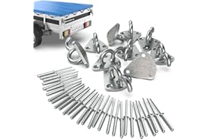 Tarpofix® Gancio a tre incl. rivetti per teloni da rimorchio e rete di rimorchio (10 pz) | Ganci sponde a tre fori in ghisa galvanizzata | Robusti ganci a tre fori per rimorchi per auto