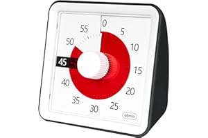 TWENTY5 SEVEN Visual Timer with Protective Case, 60-Minute Countdown Timer for Kids Autism ADHD Classroom Home Office, Countdown Clock for Meeting Time Management, Black