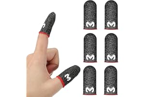 EIHI Finger Sleeves mit Anti-Sweat Effekt, Gaming Sleeve, Mobile Gaming Finger Sleeve, für jedes Spiel und Mobilgerät - inkl. Mikrofasertuch, 6 Stück
