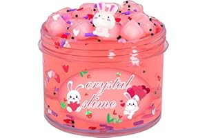KELVSBEM Bunny Jelly Clear Slime Pack, Crunchy Mess-free Non Sticky Rabbit Crystal Water Slime Toy, Premium Easter Basket Fillers, Birthday Gifts, Party Favors Kids Classroom Prizes Reward