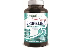 Equilibra, Bromelina Active, 500 mg | 2500 GDU/g, 60 Compresse Vegan per 2 Mesi, Bromelina Forte, Funzione Digestiva e Drenante, Contrasta la Sensazione di Pesantezza delle Gambe