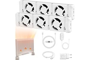 Warmfay Heizkörper Ventilator 3.0 Heizungsventilator, Smart Heizkörperverstärker Einstellbarer Geschwindigkeit mit Thermostaten, Heizungslüfter Lauf Ruhig Sparen von Energie & Heizkosten (Duo Set)
