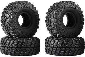 DJCRAWLER Super Soft Sticky 1.0 Wheel Tires Mud Tires 60 * 25mm for TRX4M 1/18 1/24 RC Crawler Axial SCX24 FMS FCX24 Enduro24 RC Car Upgrade