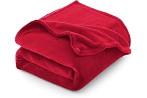 CozyLux Kuscheldecke Flauschig Decke Sofa 150x200 cm für 4 Jahreszeiten - Weich/Warm/Leicht Sofadecke Wohndecke Couchdecke für Sofa/Bett/Couch, Flanell Fleecedecke 150x200cm Rot