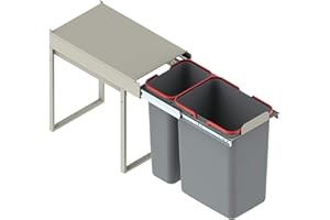 REJS RECYCLE BIN PULL OUT KITCHEN WASTE BIN W:300mm-1x20L+1x10L(JC603)