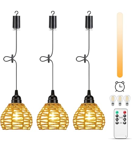 Hanglamp op batterijen met oplaadbare gloeilamp, dimbaar