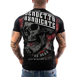 Vendetta Inc. Nightmare Maglietta Uomo – Girocollo In Cotone Nero Con Stampa Davanti E Dietro