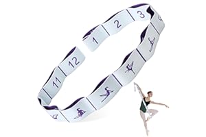 Qzakce Bandas Elasticas Fitness, Bandas Elásticas de Resistencia para Yoga con 12 Bucles Cinta de Yoga Estiramiento para Yoga, Pilates, Fitness, Gimnasia, Crossfit y Danza