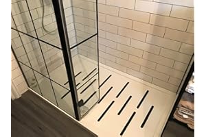 SLIPS AWAY ALL YOUR NON SLIP SOLUTIONS Anti-Slip Stickers for Bath and Shower - Modern Look stylish Non Rubber Bath Shower Mat - Strong textured Adhesive stick on (8x Black)