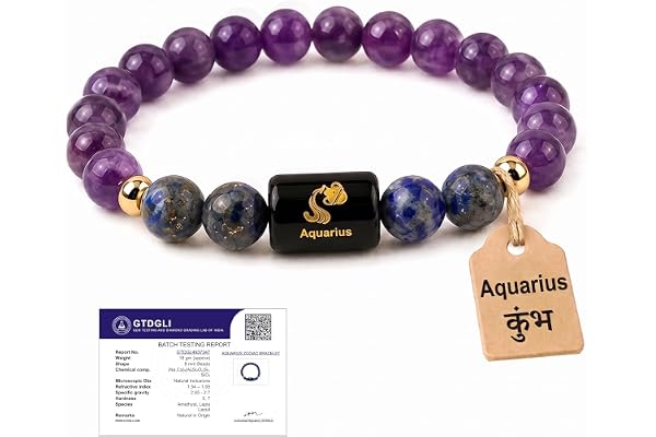 Astrotalk Zodiac Crystal Bracelet (Rashi) | Balances Energy & Enhances Positivity | Certified Healing Crystals with Certifica