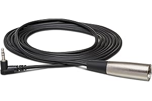 Hosa XVM-110M, Camcorder Microphone Cable, Right-angle 3.5 mm TRS to XLR3M, 10 ft