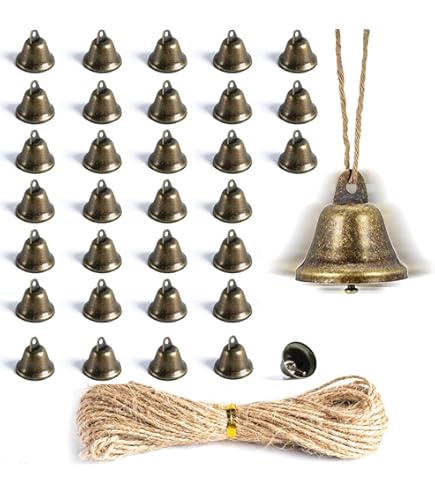 12 Cloches Suspendues Décoratives Dorées/rouges - 2.8x2.5 Cm, Alliage, Pour Noël, Porte, Fenêtre, Jardin, événements