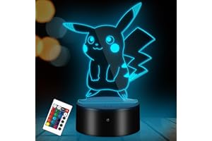HOOJTNY Lampada Notturna 3D per Bambini, Luce Notturna Led, 16 Colori USB Ricaricabile, Regalo per Ragazzo Bambini Bambina, Decorazione della Camera da Letto