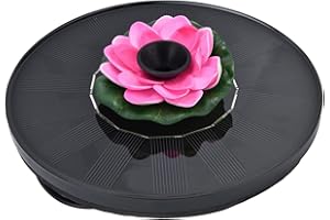 ZERODIS Pompe Solaire pour Fontaine et Nénuphar - Mini Fontaine d'Eau Flottante pour Piscine, Étang, Jardin, Bains d'Oiseaux en Plein Air (Rose)