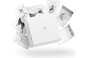 Phomemo Sticker Printer - M02 Mini Pocket Printer, 203dpi Thermal Instant Photo Printer, Small Bluetooth Wireless Picture Maker, Portable Phone Maker for Children, Gift, White