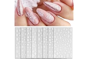 Evadollina Christmas Nail Stickers, 8 Stück Nagelkunst-Aufkleber, Nail Charms, Nagelsticker, Nagelsticker selbstklebend, Charms Nägel, Nageldesign, Weihnachten (Typ A)